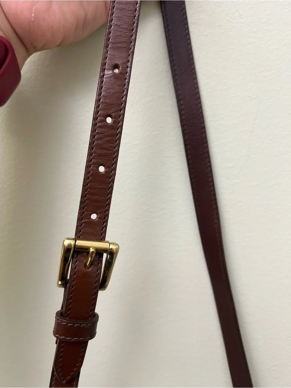 Vintage Dooney & Bourke Cream and Brown Leather Crossbody Bag